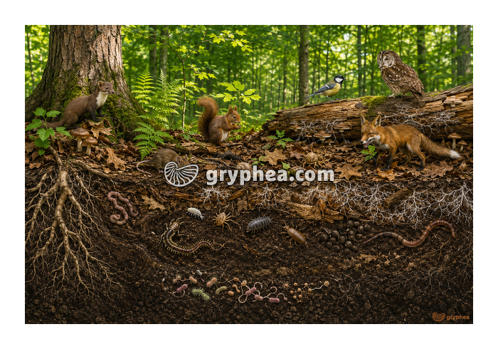 Le cycle de la matière dans la forêt - image non légendée - gryphea.org